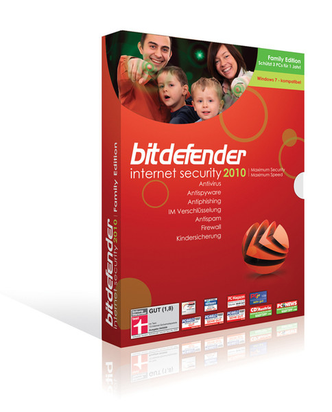 SOFTWIN BitDefender Internet Security 2010, 3 User 1 Year Key only