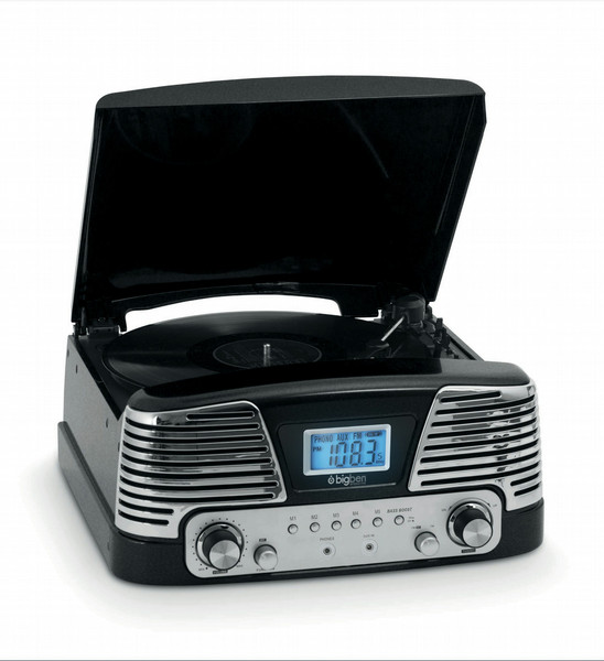 Bigben Interactive TD016NM Black,Metallic audio turntable