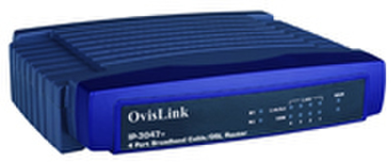 OvisLink IP-3047+ Eingebauter Ethernet-Anschluss ADSL Blau Kabelrouter