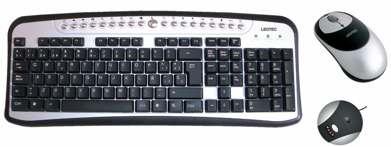 Leotec Combo Multimedia Беспроводной RF QWERTY клавиатура