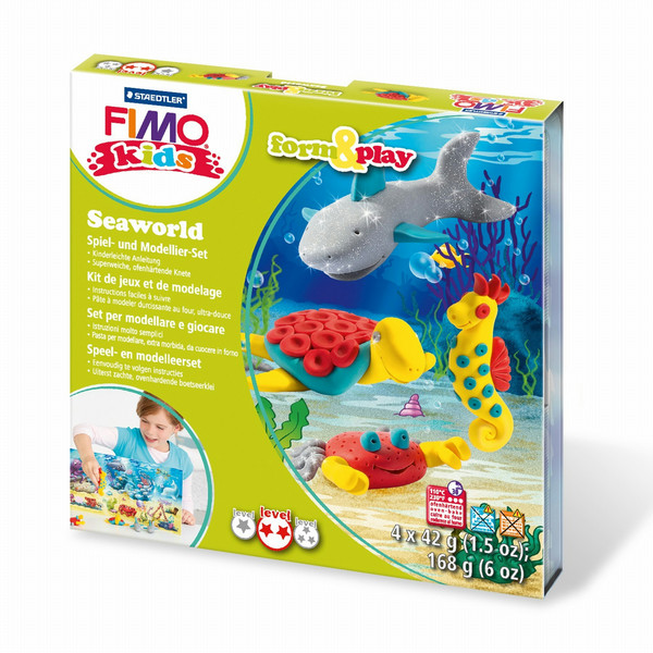 Staedtler FIMO kids 8034 Модельная глина 42г Серый, Красный, Бирюзовый, Желтый 1шт