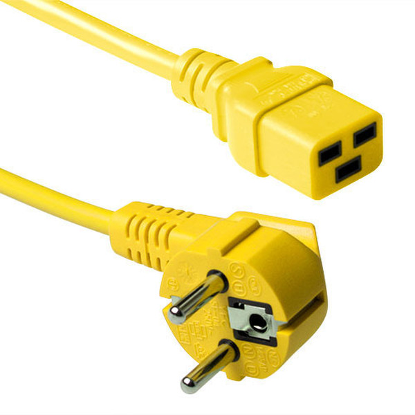Advanced Cable Technology AK5182 3m CEE7/7 Schuko C19 coupler Yellow power cable
