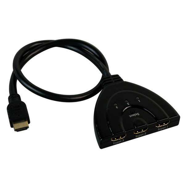 Secomp 14.99.3575 0.5m HDMI 3 x HDMI Schwarz Videokabel-Adapter