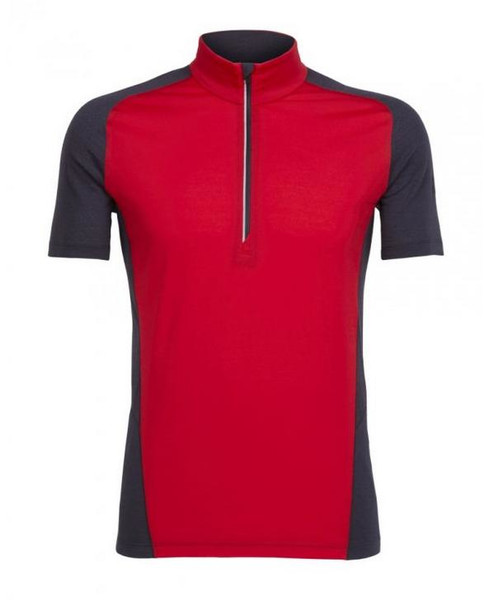 Icebreaker 103621601 M T-shirt M Short sleeve T-Neck Merino wool,Nylon Black,Red men's shirt/top
