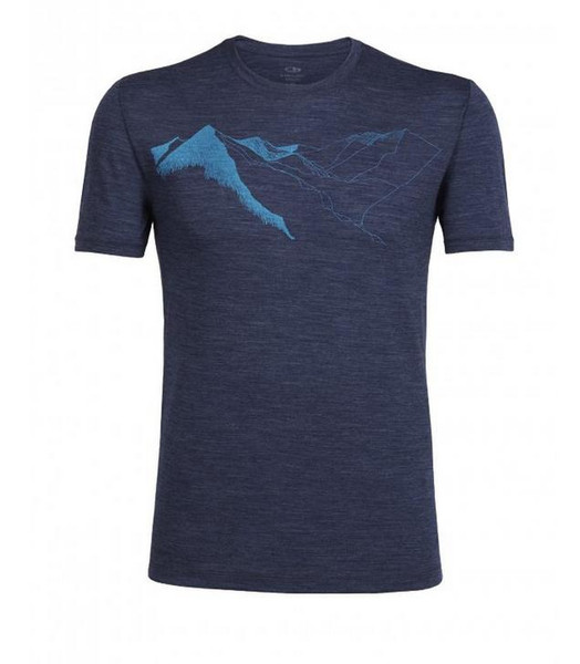 Icebreaker 103726401 XL T-shirt XL Kurzärmel Rundhals Merino-Wolle Blau Männer Shirt/Oberteil
