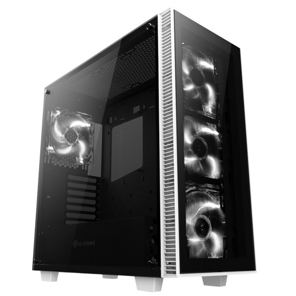 anidees AI Crystal White Full-Tower Black,White computer case