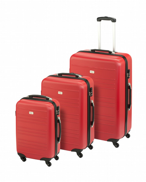 Princess Traveller California Case set 48л АБС-пластик, Алюминиевый, Полиэстер Черный, Красный