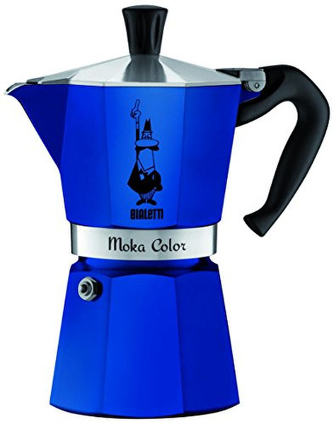 Bialetti Moka Color 0.2л Алюминиевый, Синий кофеварка мока