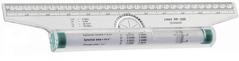 Linex RR1000 Rolling ruler 300mm Polystyrene Green,Transparent 1pc(s)