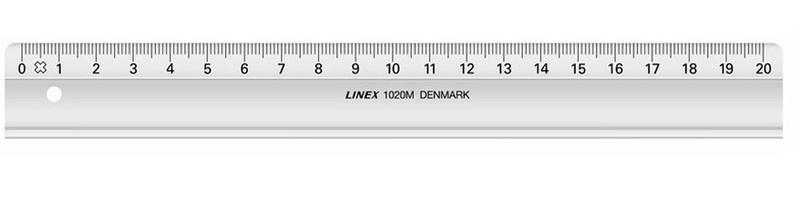 Linex 1020M Desk ruler 200мм Стирол акрилонитрил Серый 1шт