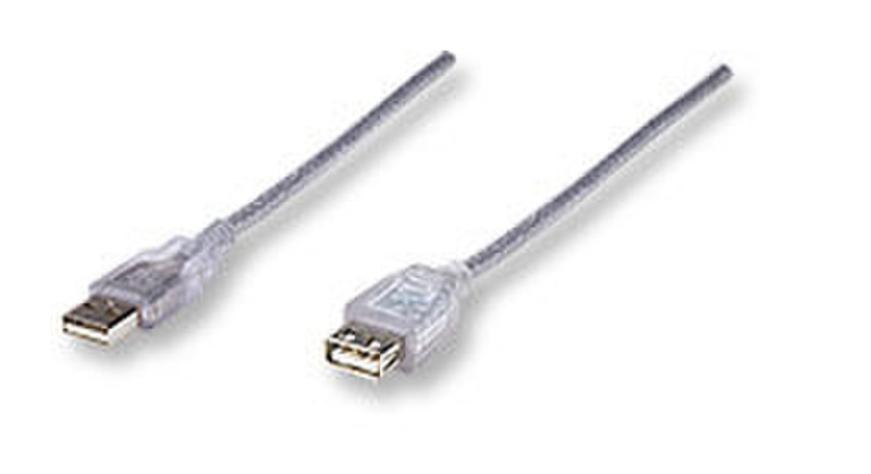 Manhattan Hi-Speed USB 2.0 4.5m USB A USB A Transparent USB cable