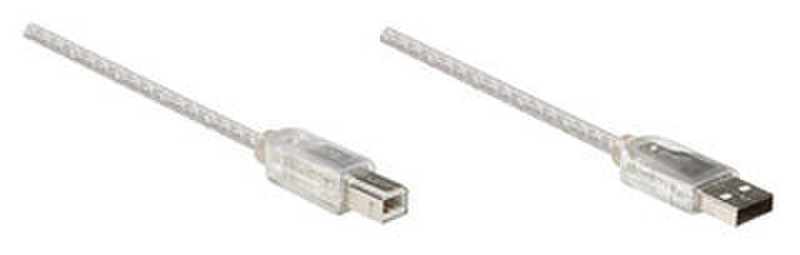 Manhattan USB Cable 4.5м USB A USB B Cеребряный кабель USB