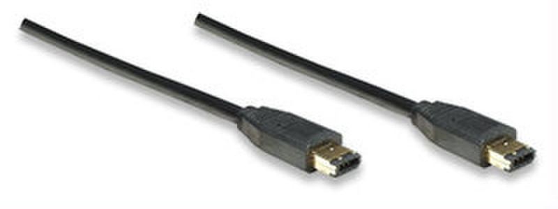 Manhattan FireWire 6pin 1.8m Black firewire cable