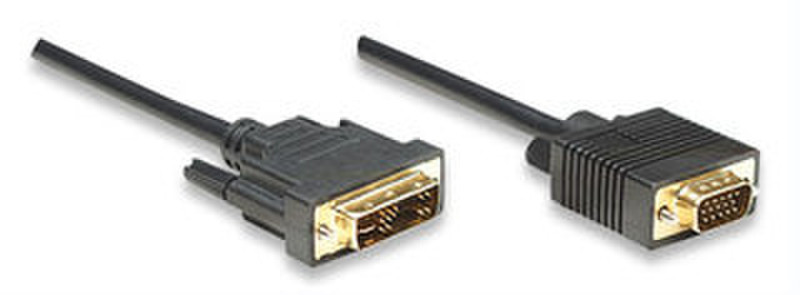 Manhattan DVI-A / HD15 1.8m Schwarz Signalkabel