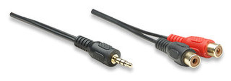 Manhattan RCA 0.25m Black audio cable