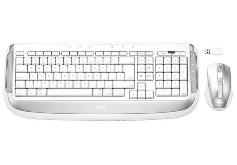 Trust Laser Desk for Mac RF Wireless QWERTY White keyboard