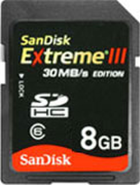 Sandisk Extreme III SDHC 8Gb 8GB SDHC memory card