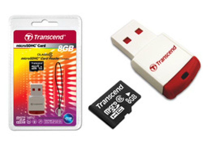 Transcend 8GB 8ГБ MicroSDHC карта памяти