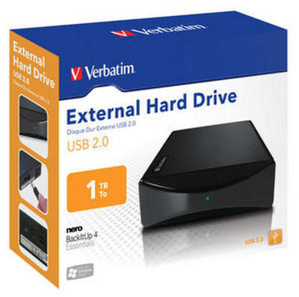 Verbatim 3.5'' HDD 1TB 2.0 1000GB Schwarz Externe Festplatte