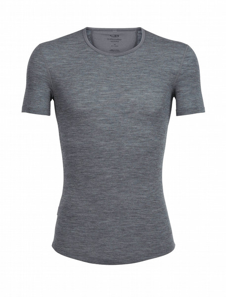 Icebreaker Anatomica Rib Short Sleeve Crewe T-shirt XL Short sleeve Crew neck Merino wool,Nylon,Spandex Grey
