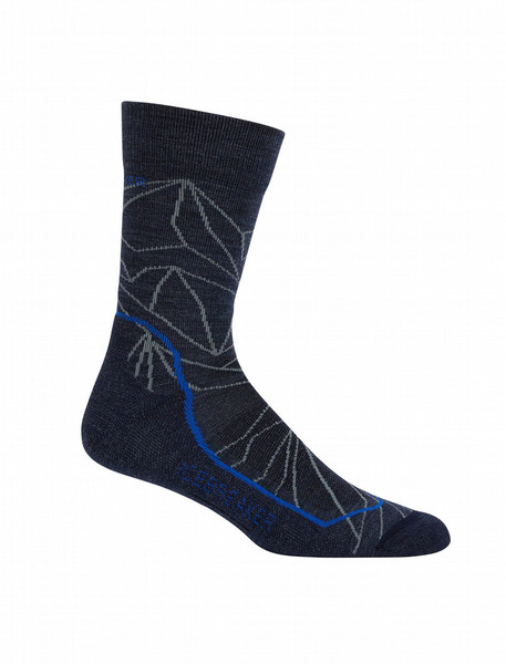 Icebreaker Hike+ Light Crew Black,Blue,Grey Male L Classic socks