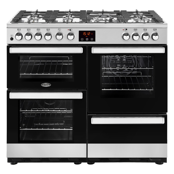 Belling Cookcentre 100 DFT Range cooker Gas hob Черный, Cеребряный