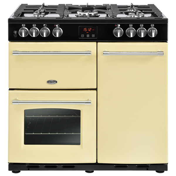 Belling Farmhouse 90 DFT Range cooker Gas hob Cream