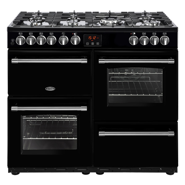 Belling Farmhouse 100DFT Range cooker Gas hob Schwarz