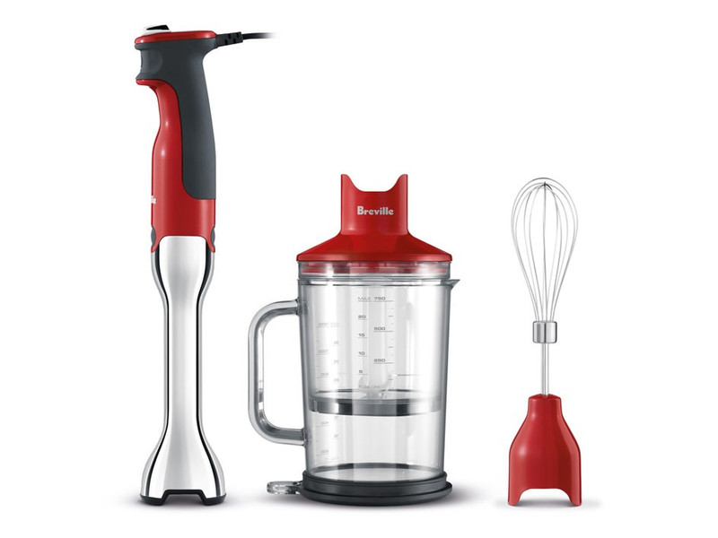 Breville the Control Grip Immersion blender 1.25L 700W Red,Silver,Transparent blender