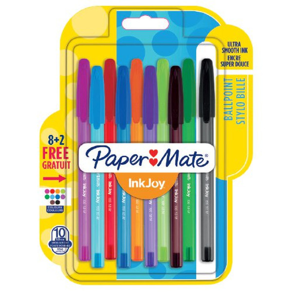 Papermate inkjoy 100 Stick ballpoint pen Schwarz, Blau, Grün, Rot 8Stück(e)