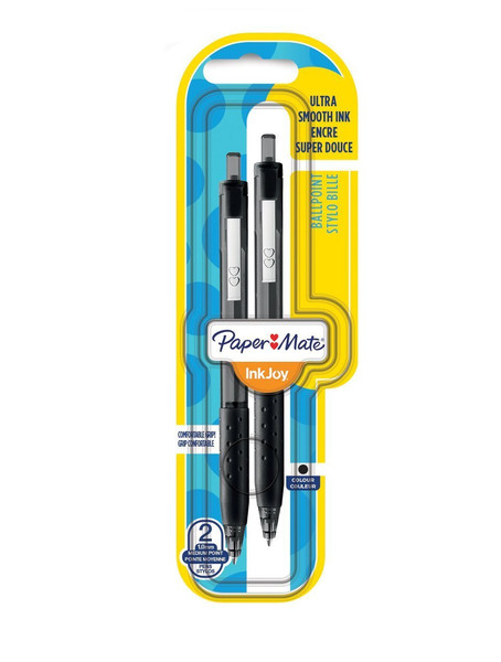 Papermate Inkjoy 300 RT Clip-on retractable ballpoint pen Schwarz 2Stück(e)