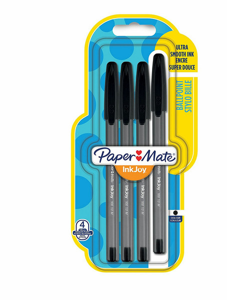 Papermate Injoy 100 Stick ballpoint pen Medium Schwarz 4Stück(e)