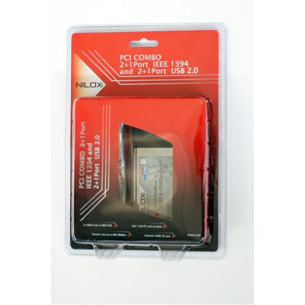 Nilox SCHEDA PCMCIA 2P USB 2P FIREWIRE interface cards/adapter