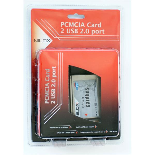 Nilox SCHEDA PCMCIA 2 PORTE USB2.0 interface cards/adapter