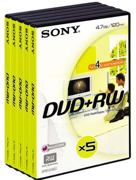 Sony DVD+RW 4.7ГБ 5шт