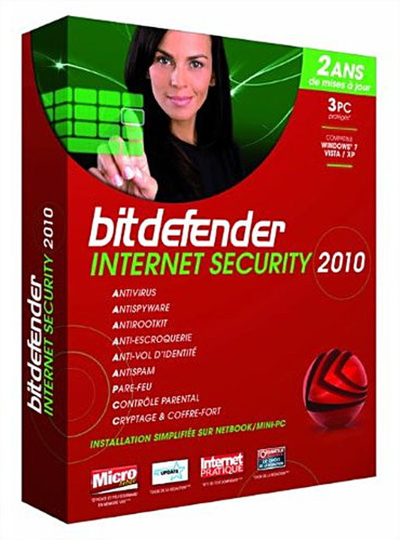 Editions Profil BitDefender Internet Security 2010 - 2 ans, 3 PC 3user(s) 2year(s) French