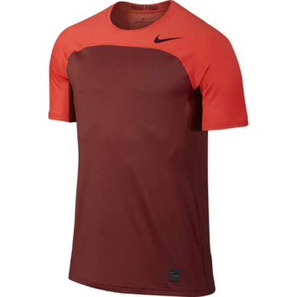 Nike Pro HyperCool T-shirt S Short sleeve Crew neck Elastane,Polyester Orange,Red