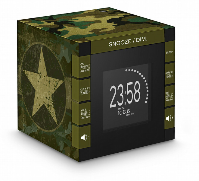 Bigben Interactive RR70PARMY Часы Цифровой Черный, Зеленый радиоприемник