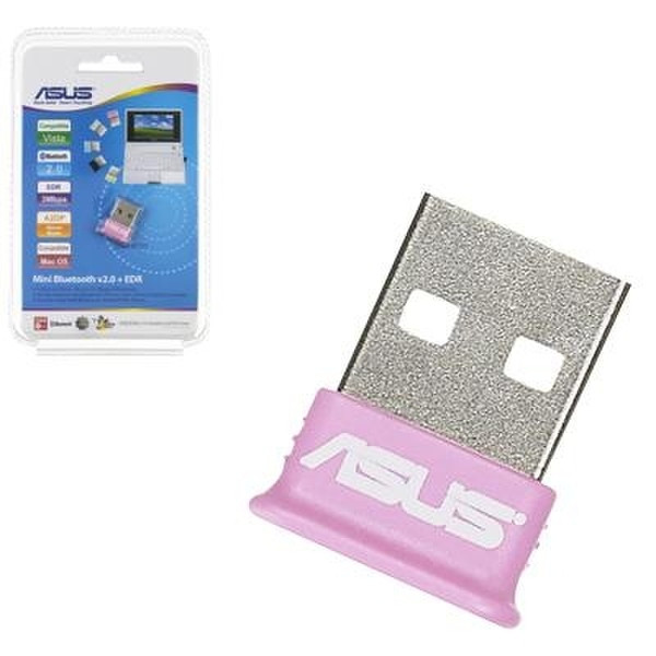 ASUS USB-BT21 Mini Bluetooth Dongle, Pink 3Mbit/s networking card