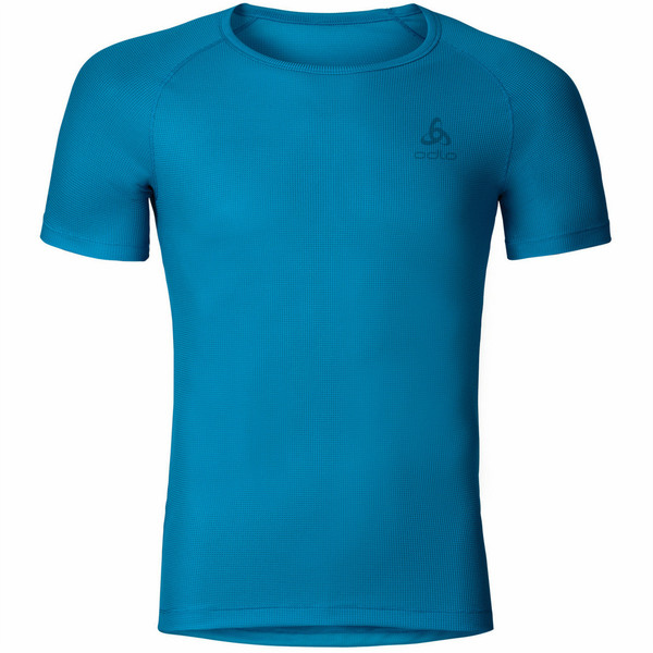 Odlo Cubic Shirt S Short sleeve Crew neck Polyester Blue