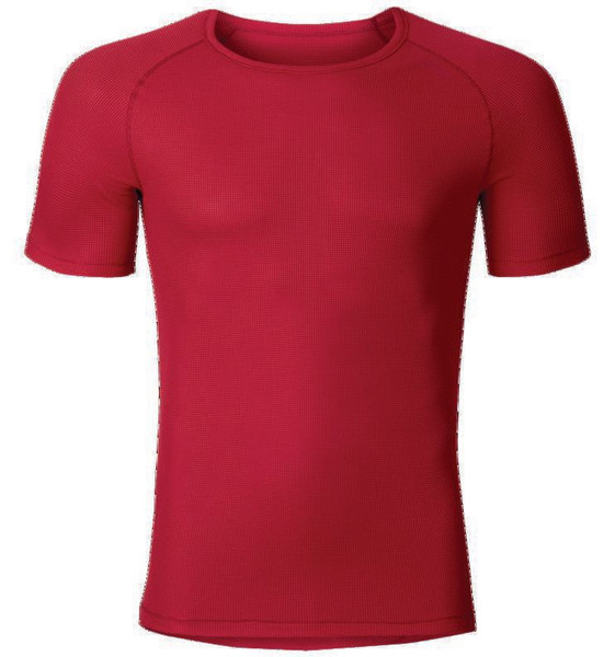 Odlo Cubic Shirt XL Short sleeve Crew neck Polyester Red