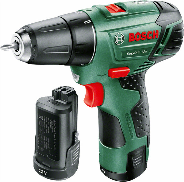 Bosch EasyDrill 12-2 Дрель с рукояткой пистолетного типа Литий-ионная (Li-Ion) 2.5А·ч 950г Черный, Зеленый, Красный