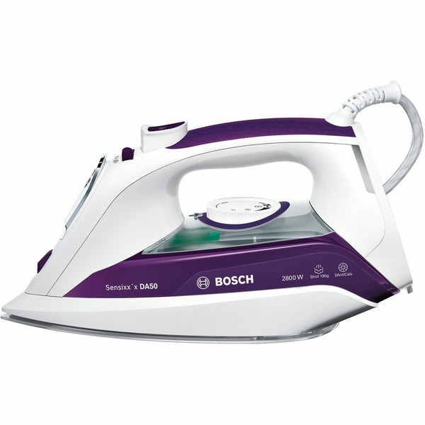 Bosch Sensixx'x DA50 Dry & Steam iron Ceranium soleplate 2800W Purple,White