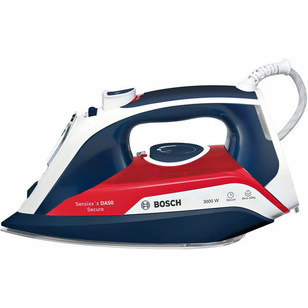 Bosch Sensixx'x DA50 Dry & Steam iron Ceranium soleplate 3000W Blau, Rot, Weiß