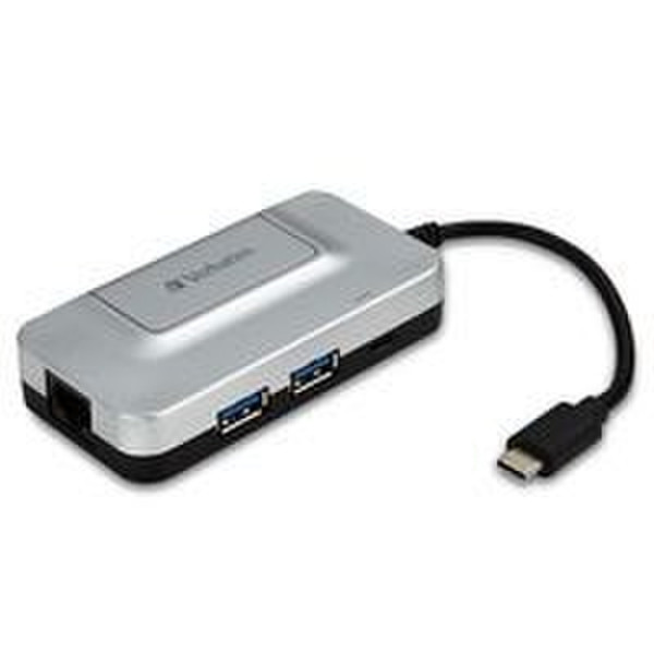 Verbatim 99354 USB 3.0 (3.1 Gen 1) Type-C 5000Мбит/с Черный, Серый хаб-разветвитель