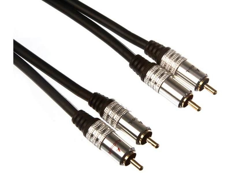 Velleman PAC204C015 1.5m 2 x RCA 2 x RCA Black audio cable