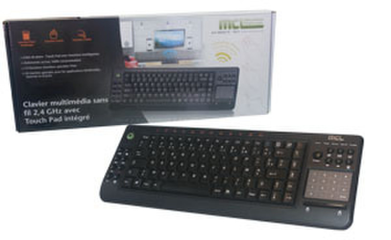 MCL Clavier USB + Touch pad RF Wireless Schwarz Tastatur