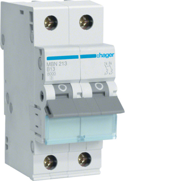 Hager MBN213 B-type 2P 2module(s) circuit breaker