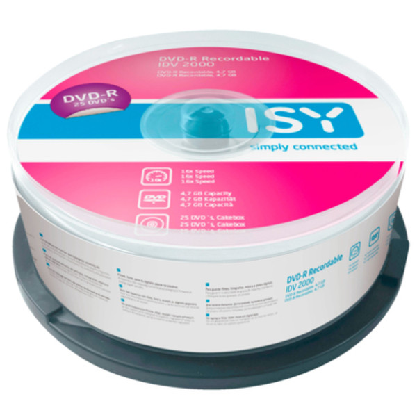 ISY IDV 2000 4.7GB DVD-R 25Stück(e) DVD-Rohling