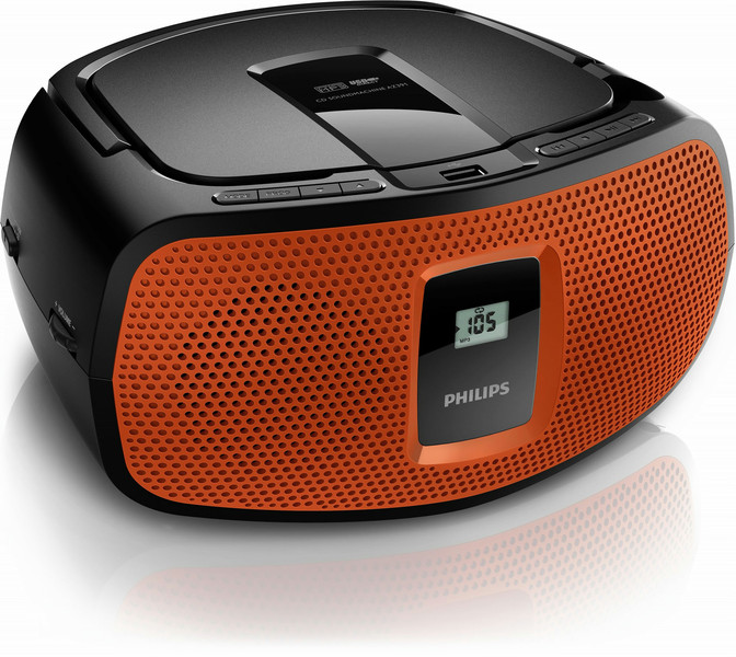 Philips AZ391/77 2W Black,Orange home audio set